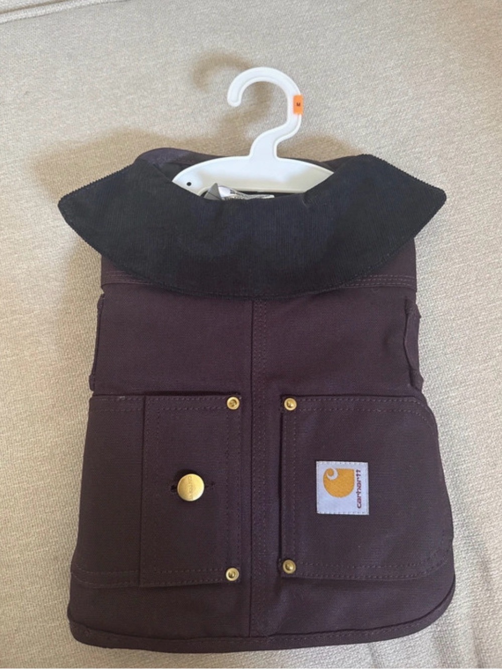 Carhartt Brown Dog Vest with Black Collar